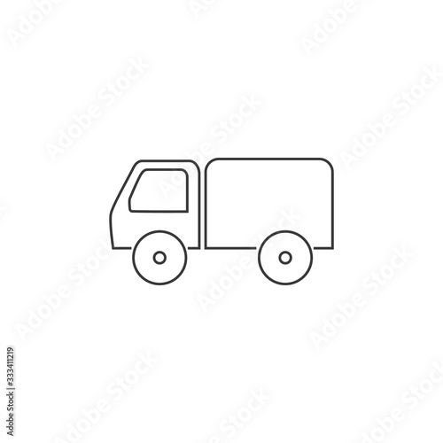 Truck line icon vector. Vector illustration