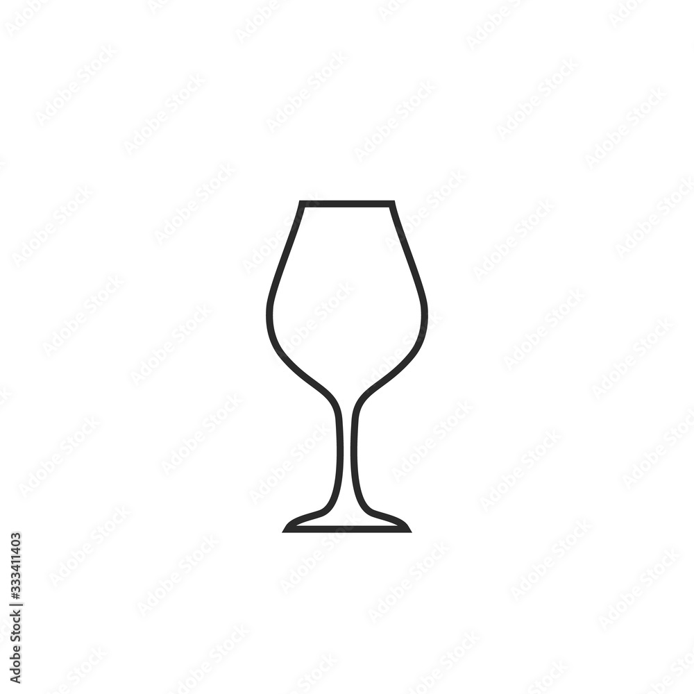 Obraz premium Wine glass line icon vector illustration isolated