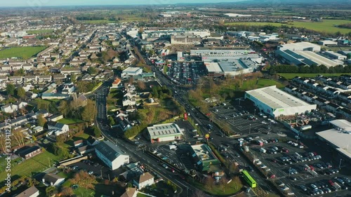 Aerial view of Newbridge, Co Kildare, Ireland. photo