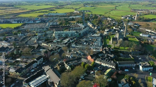 Aerial footage of Kildare, it is one of the oldest towns in Ireland dating back to the 5th Century.  It is located on the edge of the Curragh plains. photo