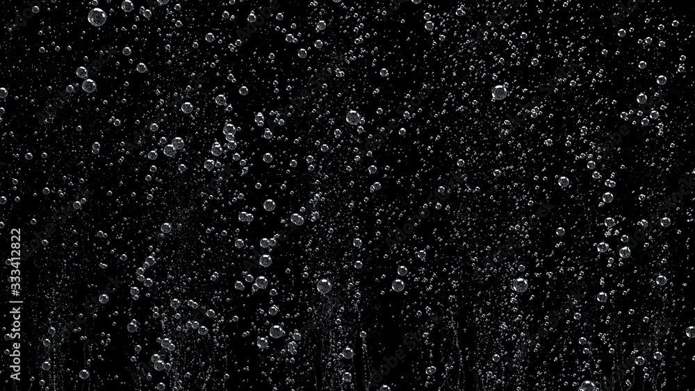 Close-up fabric fiber in underwater. fiber with spiral surface with bubble air floating up. and the Surface is a waves.