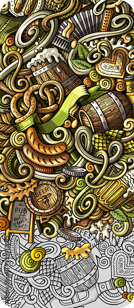 Beer Fest hand drawn doodle banner. Cartoon detailed flyer. Beer Fest hand drawn doodle banner. Cartoon detailed flyer.