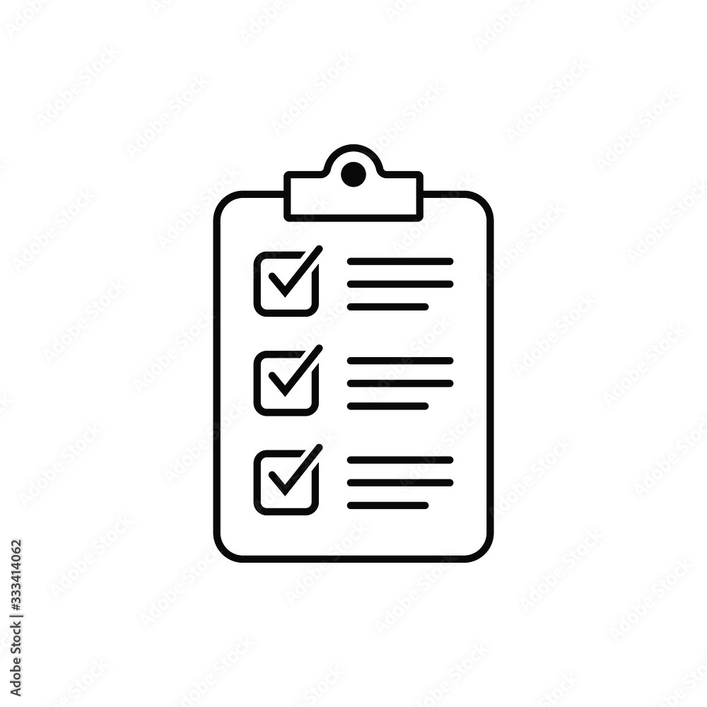 Clipboard line icon. Checklist sign symbol for web site and app design. Clipboard line icon. Checklist sign symbol for web site and app design.
