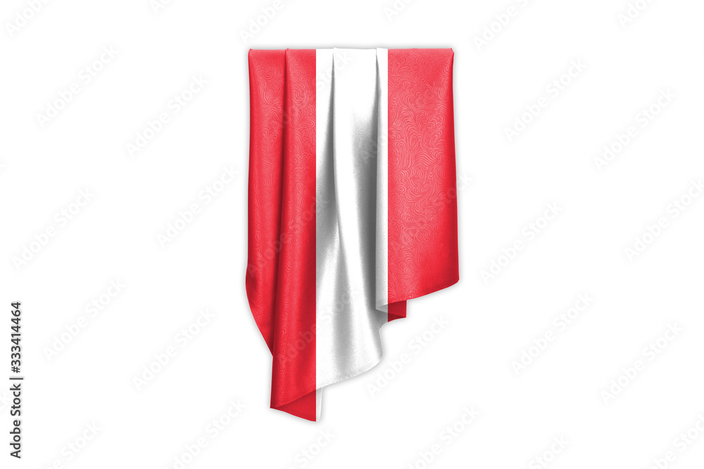 Austria Flag with a beautiful glossy silk texture with selection path - 3D Illustration