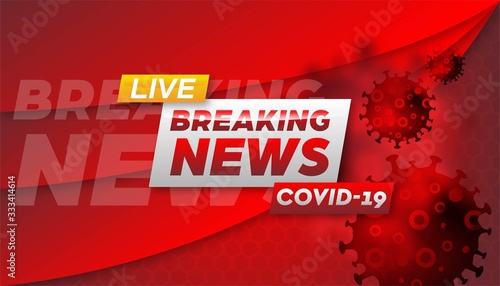 Breaking news coronavirus banner background vector template.