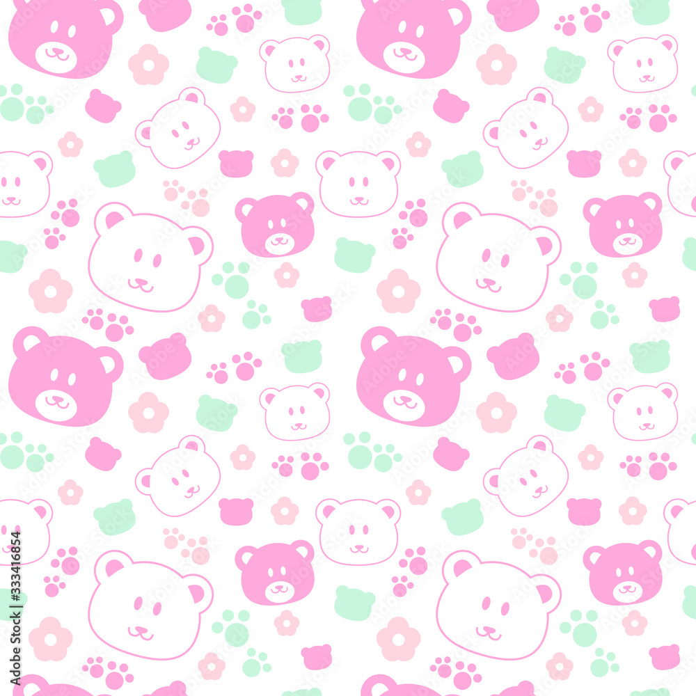 Fototapeta premium Seamless Baby Bear Pattern