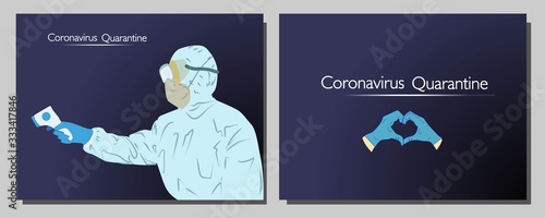 Coronavirus in the world. New Coronavirus 2019-nKoV , a man in a white medical mask and protective suit. The concept of coronavirus .