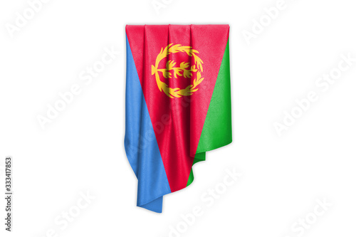 Eritrea Flag with a beautiful glossy silk texture with selection path - 3D Illustration