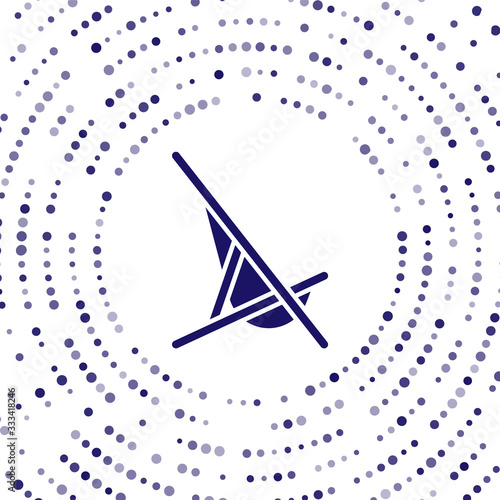 Blue Sunbed icon isolated on white background. Abstract circle random dots. Vector Illustration