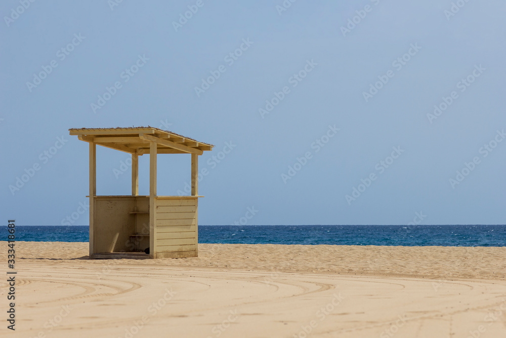 Lifeguard hut on beach near Santa Maria, Sal, Cape Verde