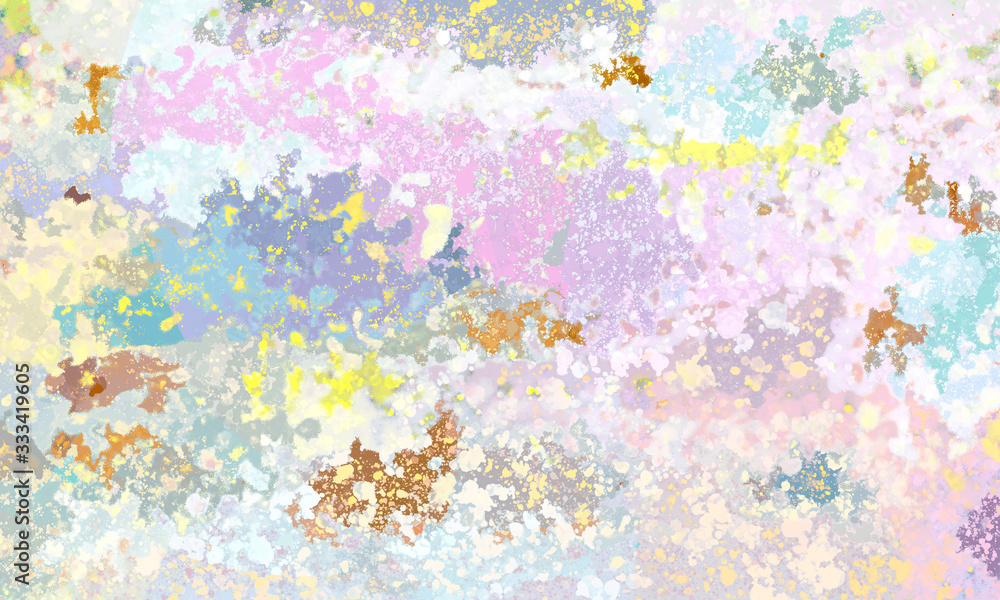 Abstract background, multi-colored watercolor spots and splashes of paint