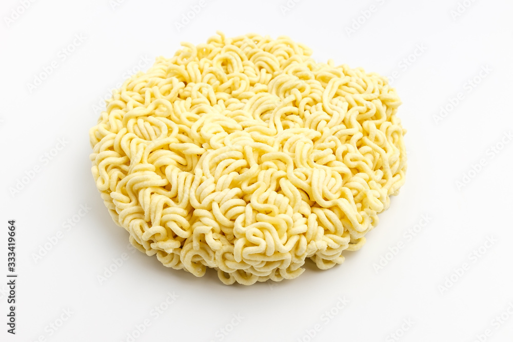 Fried noodles on a white background Fried noodles on a white background