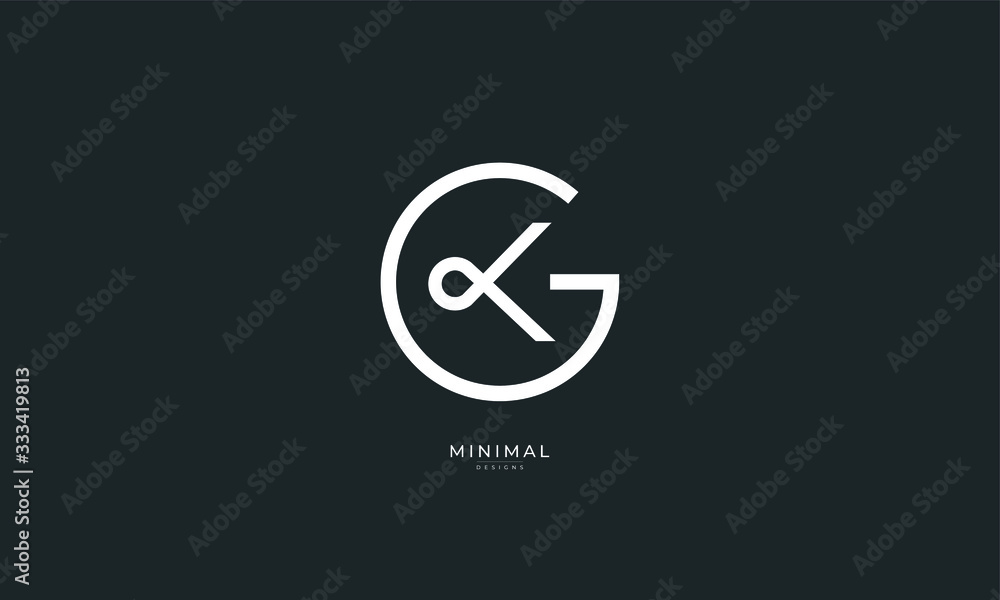 Alphabet letter icon logo GK or KG Alphabet letter icon logo GK or KG