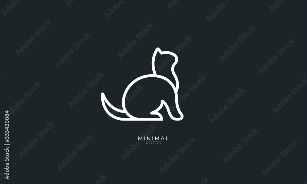 Fototapeta Logo ikony grafiki liniowej kota