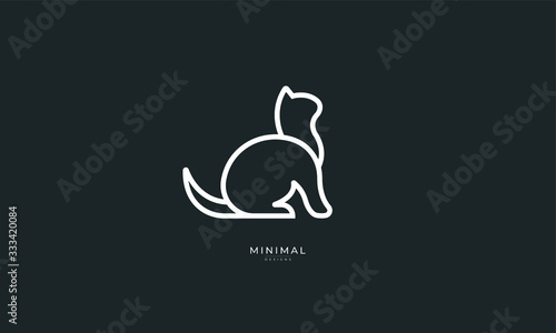 Fototapeta Logo ikony grafiki liniowej kota