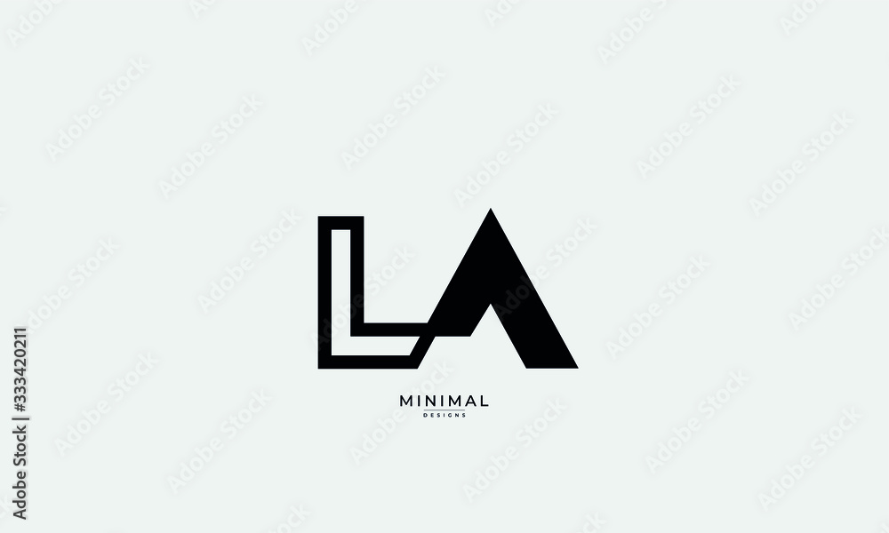 Alphabet letter icon logo LA Alphabet letter icon logo LA