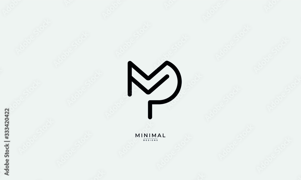 Alphabet letter icon logo MP Alphabet letter icon logo MP