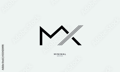 Alphabet letter icon logo MX