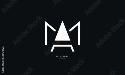 Alphabet letter icon logo MA, AM