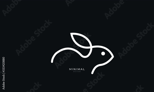 A line art icon logo of a rabbit 