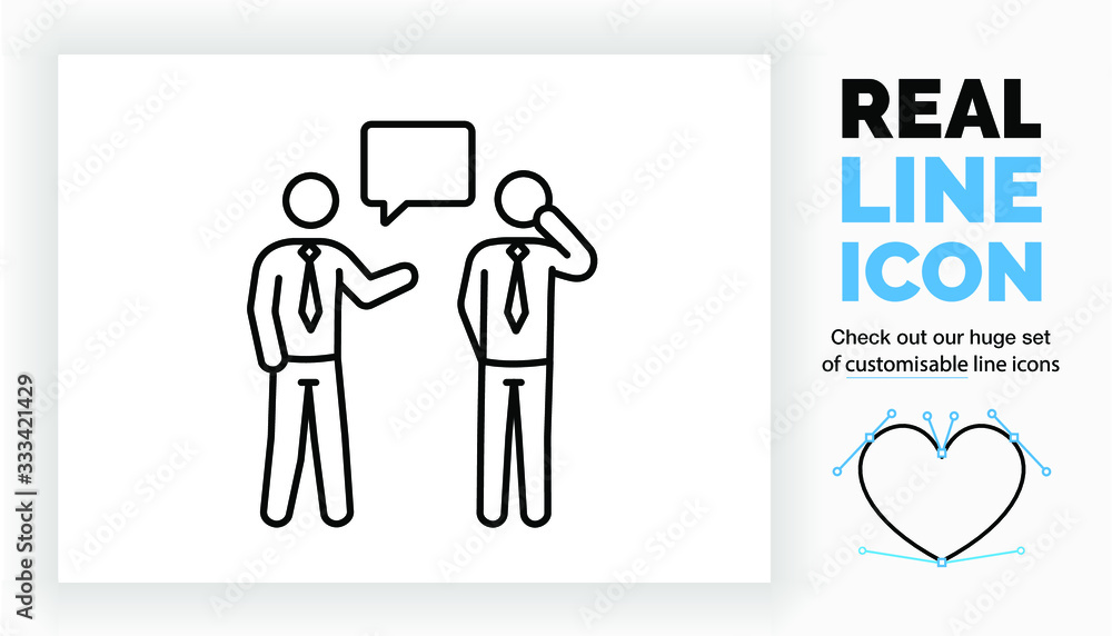 Editable real line icon of infographic stick figure people in a corporate design style wearing a suit with tie in full body length view in modern black lines on a clean white background in eps vector Editable real line icon of infographic stick figure people in a corporate design style wearing a suit with tie in full body length view in modern black lines on a clean white background in eps vector