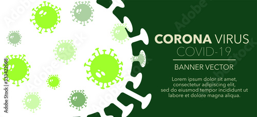 Corona virus banner. bacterium background. Covid-19