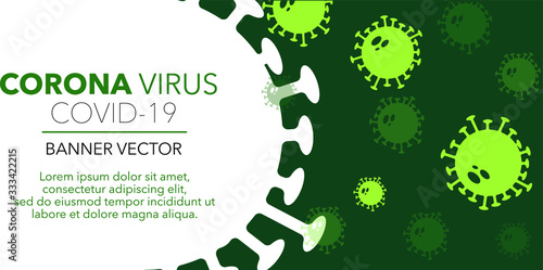 Corona virus banner. bacterium background. Covid-19