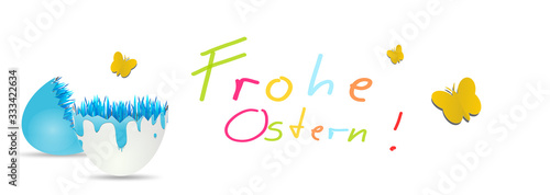 Oster Hintergrund Osterei Ostereier Wiese Frohe Ostern text Gruß