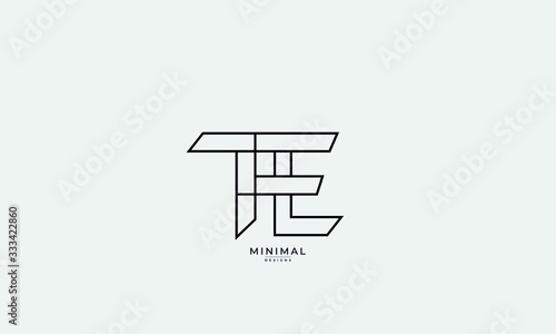 Alphabet letter icon logo TE