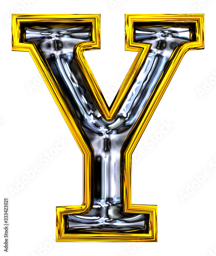 3D rendering. Uppercase Letter Y.