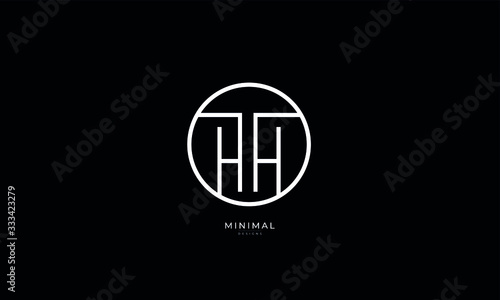 Alphabet letter icon logo TH or HT