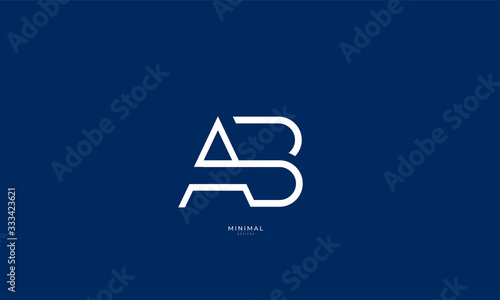 Alphabet letter icon logo AB