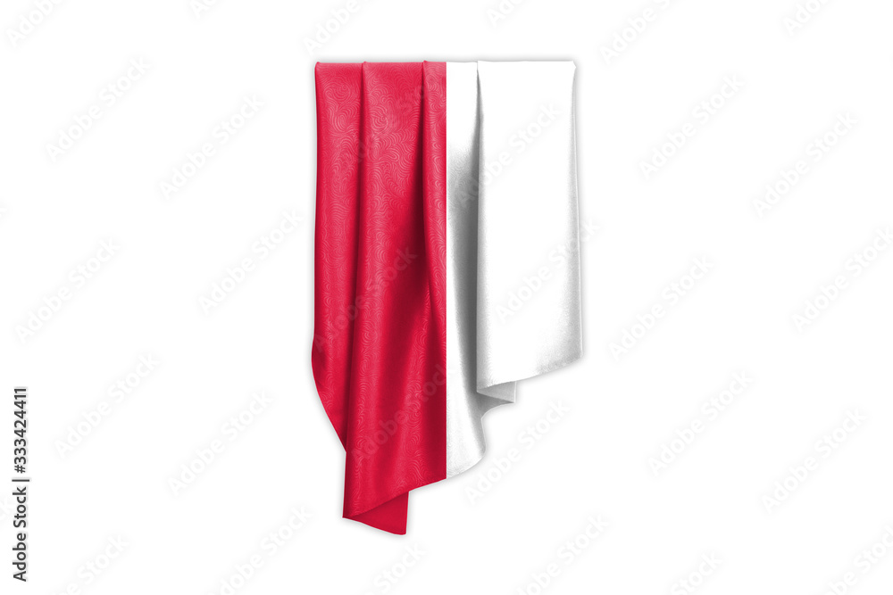 Poland Flag with a beautiful glossy silk texture with selection path - 3D Illustration