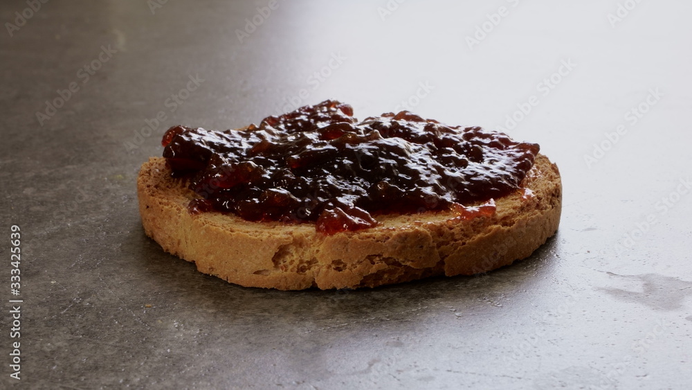 wholemeal rusks with homemade plum jam wholemeal rusks with homemade plum jam