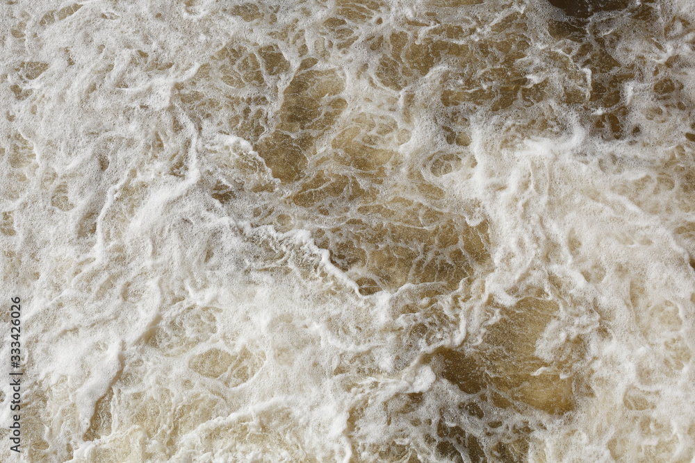 Foaming water in a river, Germany, Europe