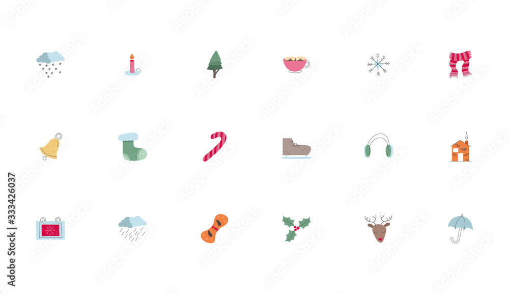 bundle of winter set icons