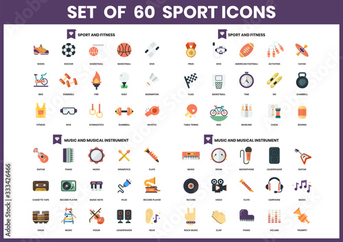 Sports icons set for business