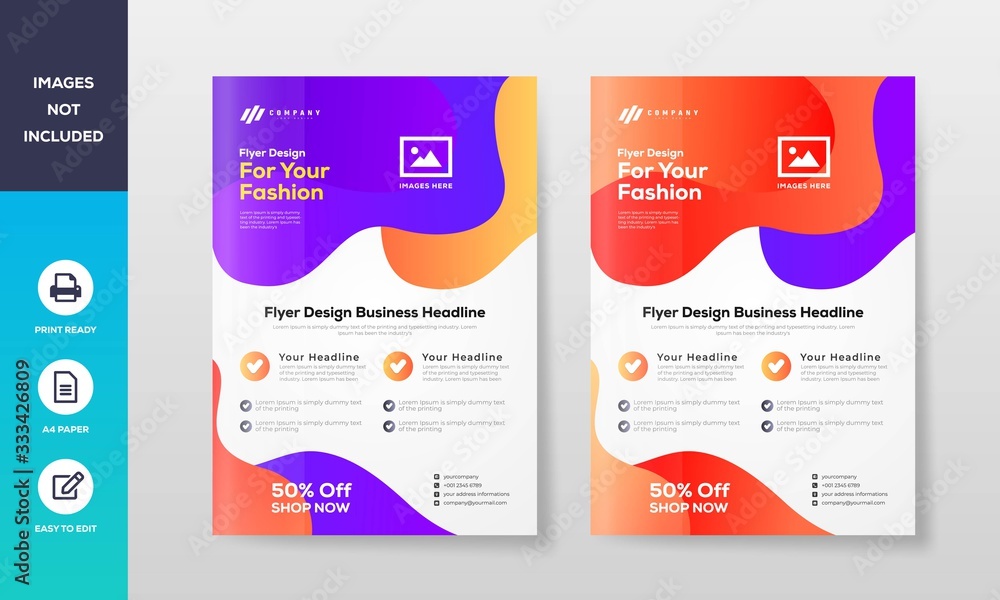 Creative and Colorful business flyer design template