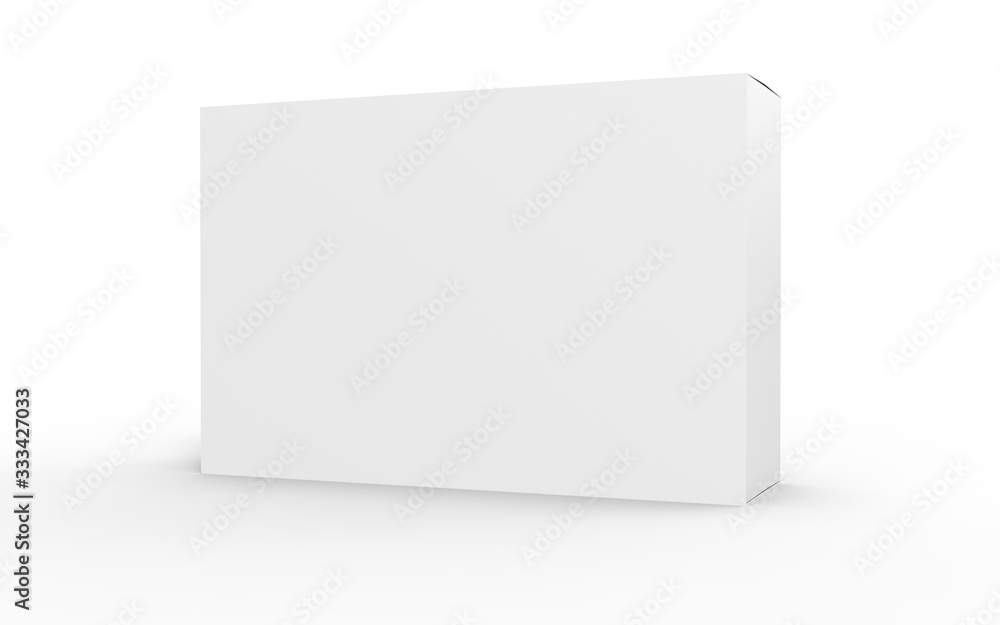 White Blank Product Package Box. Realistic 3D Mock up design. Container, Packaging Template on white background. White Blank Product Package Box. Realistic 3D Mock up design. Container, Packaging Template on white background.