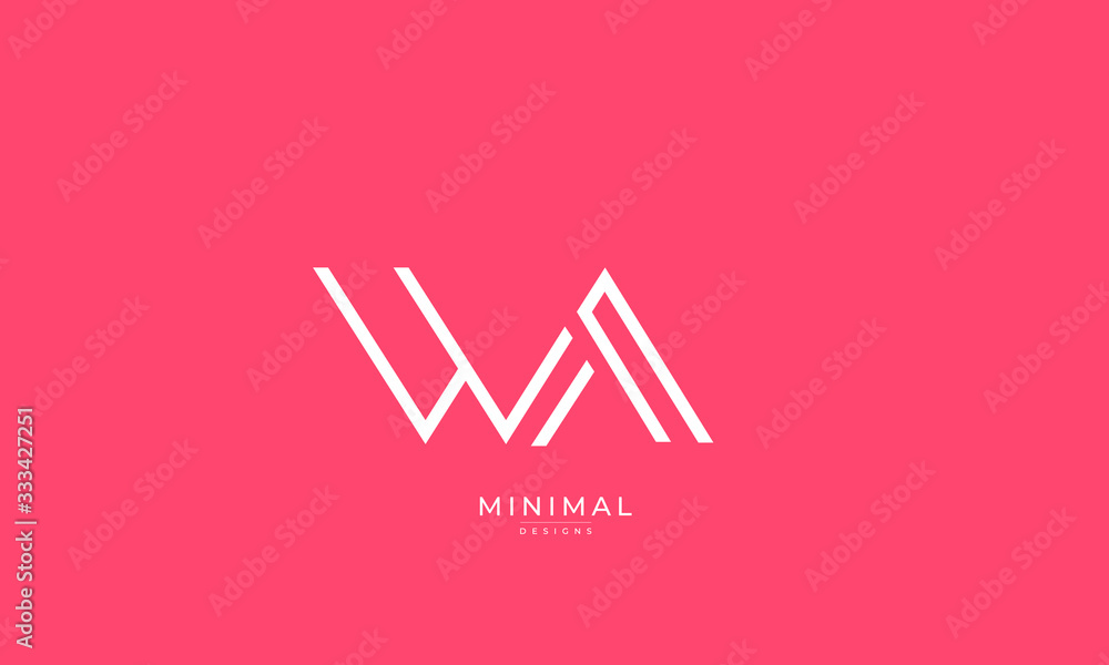 Alphabet letter icon logo WA Alphabet letter icon logo WA