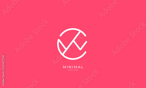 Alphabet letter icon logo CW or WC