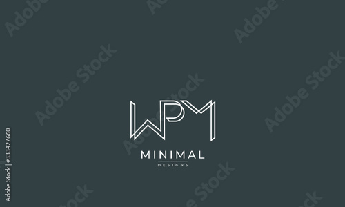 Alphabet letter icon logo WPM