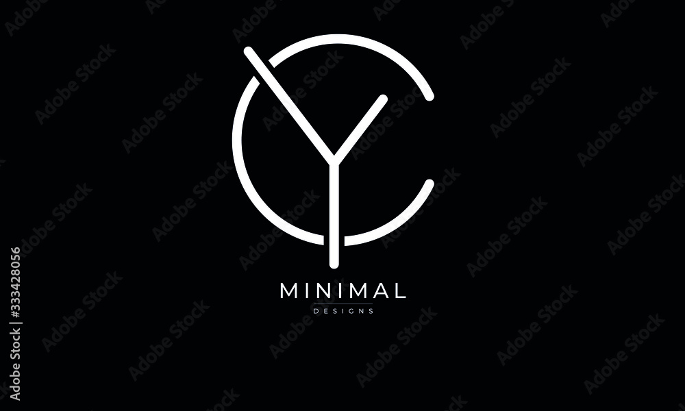 Alphabet letter icon logo CY or YC Alphabet letter icon logo CY or YC