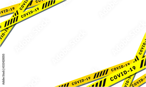 Warning tape on white background(COVID-19)