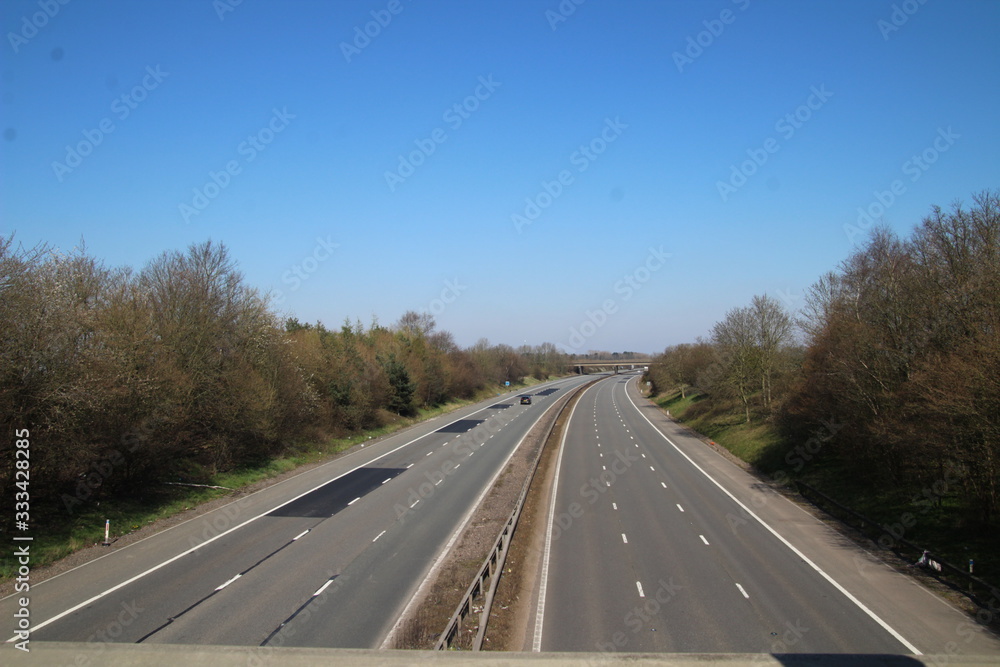 Empty roads due to the coronavirus pandemic