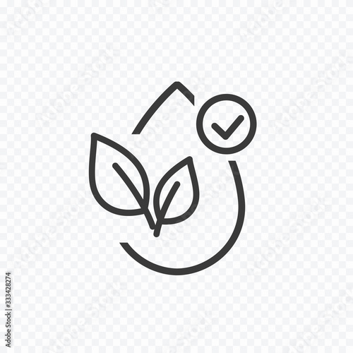 Icon of eco, vegan and no artificial free elements. Vector certified, tested products for skin, hair and food. Healthcare cosmetic natural symbol..