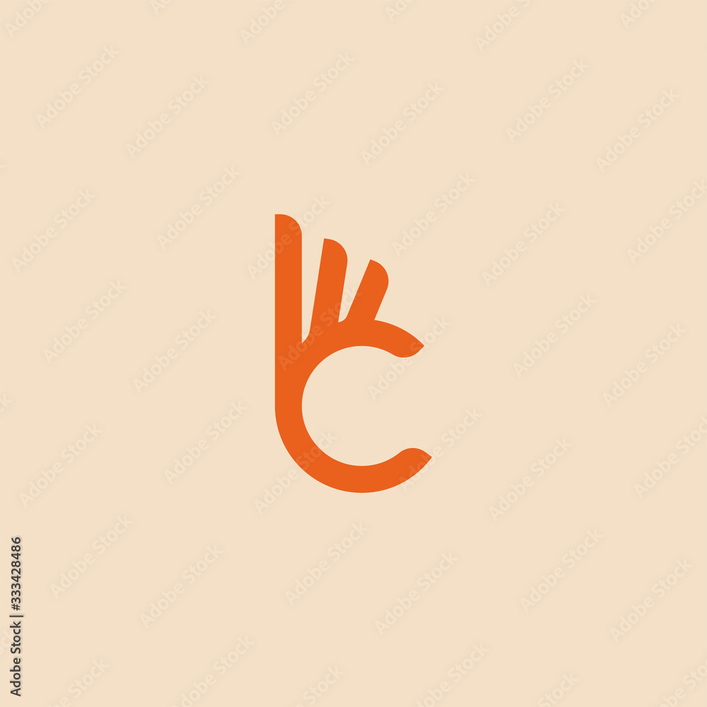Letter C finger logo design vector template Letter C finger logo design vector template