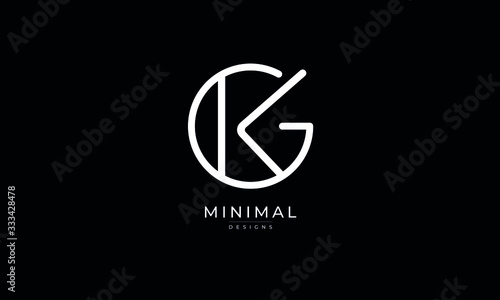 Alphabet letter icon logo GK or KG