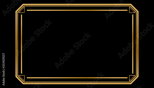 Gold painting or photograph frame. Vintage cover. Vintage beautiful rectangular frame.