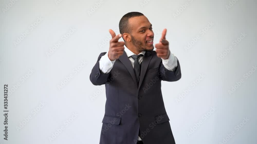 professional african-american business man - points a finger at the viewer